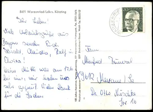 ÄLTERE POSTKARTE SOMMERFRISCHE WARZENRIED BAYERISCHER WALD AUF DEM HOHEN BOGEN NEUKIRCHEN HL. BLUT Eschlkam AK postcard