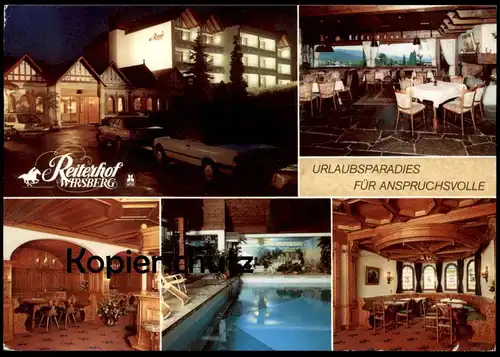 ÄLTERE POSTKARTE REITERHOF WIRSBERG URLAUBSPARADIES FÜR ANSPRUCHSVOLLE AUDI SCHWIMMBAD SCHÖNHEITSFARM postcard cpa AK