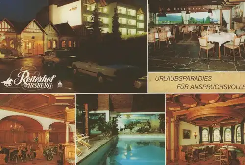 ÄLTERE POSTKARTE REITERHOF WIRSBERG URLAUBSPARADIES FÜR ANSPRUCHSVOLLE AUDI SCHWIMMBAD SCHÖNHEITSFARM postcard cpa AK