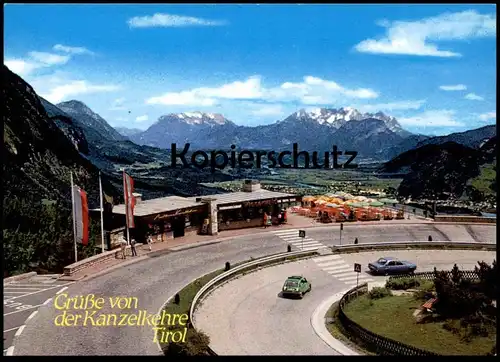 ÄLTERE POSTKARTE GRÜSSE VON DER KANZELKEHRE TIROL ACHENSEESTRASSE RASTHAUS Opel Fiat postcard Ansichtskarte cpa AK