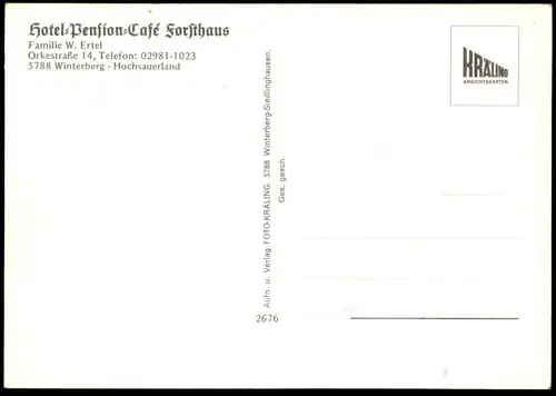 ÄLTERE POSTKARTE WINTERBERG HOTEL-PENSION-CAFÉ FORSTHAUS THIER BRÄU BIER FAMILIE W. ERTEL postcard Ansichtskarte cpa AK