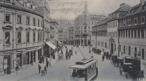 ALTE POSTKARTE STUTTGART KÖNIGSSTRASSE M. LEGIONSKASERNE Strassenbahn tram tramway Ansichtskarte cpa postcard AK