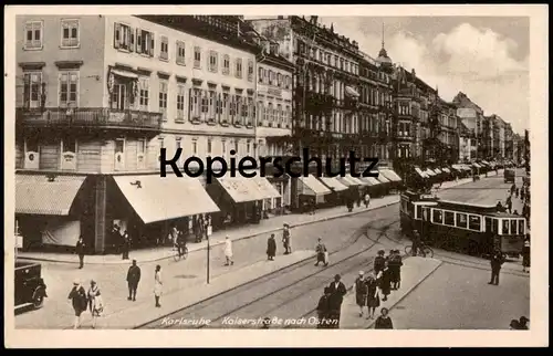 ALTE POSTKARTE KARLSRUHE KAISERSTRASSE NACH OSTEN 1943 Strassenbahn tram tramway Ansichtskarte cpa postcard AK