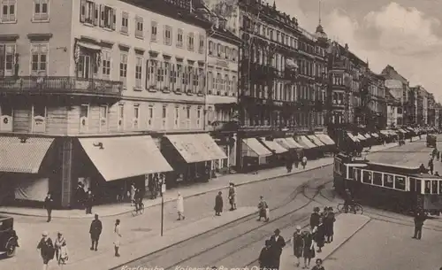 ALTE POSTKARTE KARLSRUHE KAISERSTRASSE NACH OSTEN 1943 Strassenbahn tram tramway Ansichtskarte cpa postcard AK