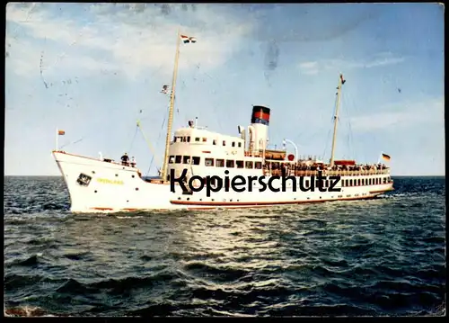 ÄLTERE POSTKARTE NORDSEEHEILBAD BORKUM M. S. RHEINLAND SCHIFF FÄHRE ship Ansichtskarte cpa postcard AK