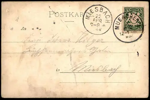 ALTE POSTKARTE GLÜCK UND GRUSS 1898 STORCH BABY GEBURT KIND child birth stork cpa AK Ansichtskarte postcard