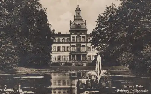 ALTE POSTKARTE HANAU AM MAIN SCHLOSS PHILIPPSRUHE 1929 SPRINGBRUNNEN Brunnen castle chateau cpa Ansichtskarte postcard