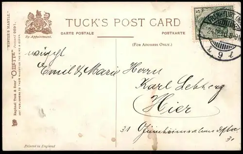 ALTE POSTKARTE FRÖHLICHE WEIHNACHTEN RAPHAEL TUCK OILETTE HOLZFUHRWERK Winter's Mantle postcard Ansichtskarte cpa AK