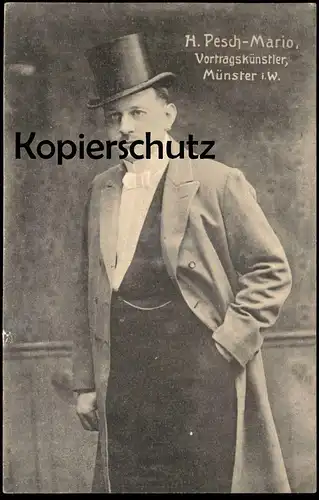 ALTE POSTKARTE MÜNSTER I. W. PESCH MARIO HUMORIST VORTRAGSKÜNSTLER Schauspieler actor Humor humour cpa AK