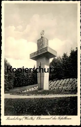 ALTE POSTKARTE LANDSBERG AN DER WARTHE EHRENMAL DER GEFALLENEN Gorzow Wielkopolski postcard Ansichtskarte cpa AK