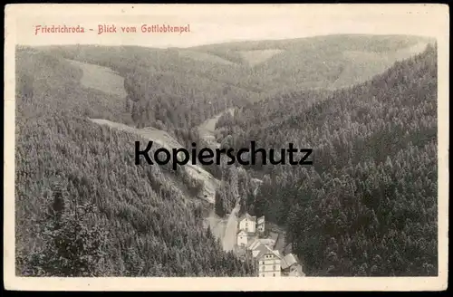 ALTE POSTKARTE FRIEDRICHRODA BLICK VOM GOTTLOBTEMPEL 1913 PANORAMA postcard Ansichtskarte cpa AK