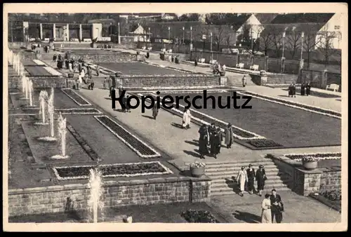 ALTE POSTKARTE GRUGA-ESSEN FARBENTERRASSEN Ehepaar couple Ansichtskarte cpa postcard AK