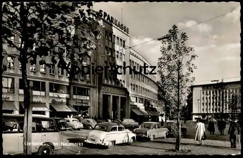 ÄLTERE POSTKARTE GELSENKIRCHEN NEUMARKT VW KÄFER OPEL STOLLWERCK SPARKASSE Auto car Ansichtskarte cpa postcard AK