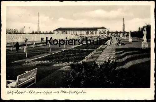 ALTE POSTKARTE DÜSSELDORF BLUMENSCHAU MIT WASSERSPIELEN Reichsausstellung Schaffendes Volk Ansichtskarte cpa postcard AK