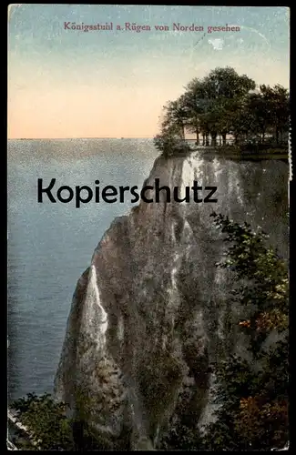 ALTE POSTKARTE KÖNIGSSTUHL AUF RÜGEN VON NORDEN GESEHEN STUBBENKAMMER Ansichtskarte cpa postcard AK