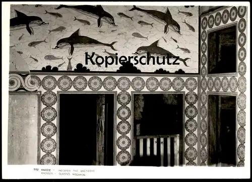 ÄLTERE POSTKARTE KNOSSOS GRIECHENLAND MEGARON Delphine Delfine Delfin Dolphin Dauphin Greece postcard cpa Ansichtskarte