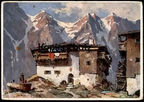 ALTE POSTKARTE ARLBERGER BERGHOF BAUERNHAUS ÖSTERREICH SIGN. F. BLÄDEL ARLBERG Autriche Austria postcard Ansichtskarte