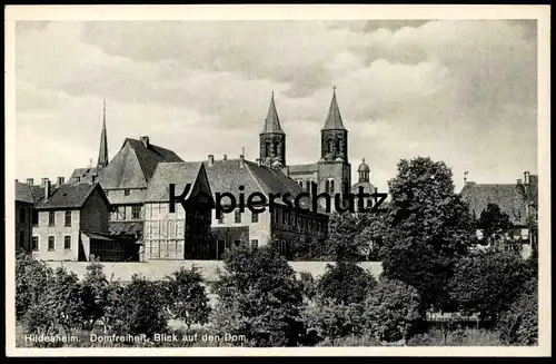 ALTE POSTKARTE HILDESHEIM DOMFREIHEIT BLICK AUF DEN DOM Kirche church église cpa postcard AK Ansichtskarte