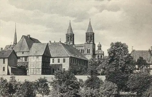 ALTE POSTKARTE HILDESHEIM DOMFREIHEIT BLICK AUF DEN DOM Kirche church église cpa postcard AK Ansichtskarte