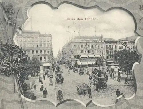 ALTE POSTKARTE BERLIN UNTER DEN LINDEN JUGENDSTIL KORNBLUME Ähren ear épi cornflower bleuet Ansichtskarte postcard cpa