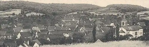 ALTE POSTKARTE DIELHEIM GASTHAUS ZUM RÖSSEL VON MARTIN SAUER II RATHAUS PANORAMA bei Sinsheim Wiesloch Ansichtskarte AK