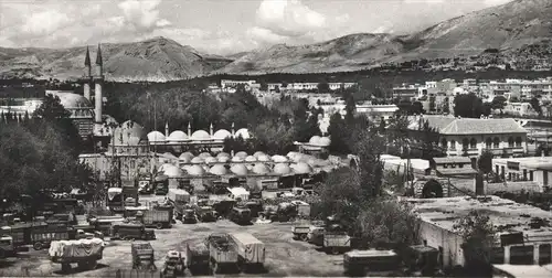 ÄLTERE POSTKARTE DAMAS PANORAMA LKW pickup truck trucks camion cars Damascus Syrie Syria Syrien Damaskus cpa postcard AK