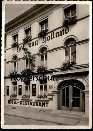 ALTE POSTKARTE KÖNIGSWINTER HOF VON HOLLAND HOTEL RESTAURANT LÖWENBRÄU MÜNCHEN bei Bonn Bier beer postcard Ansichtskarte