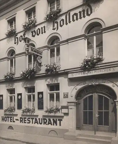 ALTE POSTKARTE KÖNIGSWINTER HOF VON HOLLAND HOTEL RESTAURANT LÖWENBRÄU MÜNCHEN bei Bonn Bier beer postcard Ansichtskarte