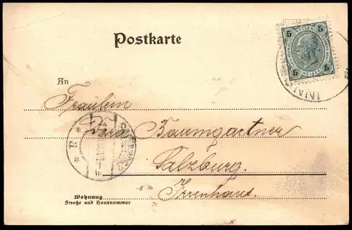 ALTE POSTKARTE INNSBRUCK 1903 LEOPOLDSBRUNNEN K. K. STAATSGYMNASIUM HOFKIRCHE Kinder children enfants Ansichtskarte cpa