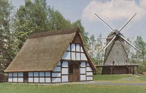 ÄLTERE POSTKARTE CLOPPENBURG KAPPENWINDMÜHLE WINDMÜHLE MÜHLE MOLEN windmolen moulin à vent wind mill windmill museum cpa