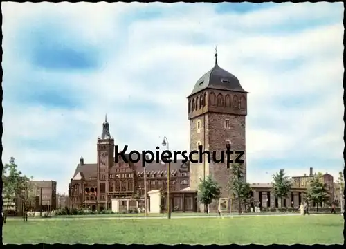 ÄLTERE POSTKARTE KARL-MARX-STADT BLICK ZUM ROTEN TURM view towards red tower tour rouge Chemnitz AK Ansichtskarte cpa