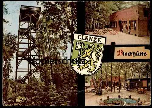 ÄLTERE POSTKARTE CLENZE AUSFLUGSGASTSTÄTTE BLOCKHÜTTE INH. H. KIRCHHOF CLENZER SCHWEIZ Turm Ansichtskarte cpa postcard