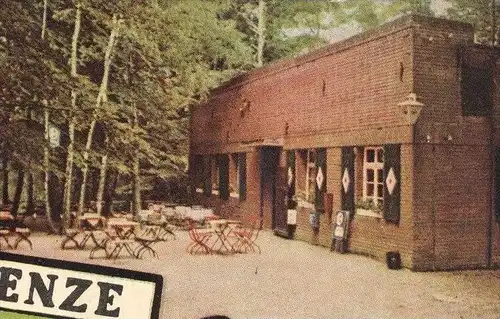 ÄLTERE POSTKARTE CLENZE AUSFLUGSGASTSTÄTTE BLOCKHÜTTE INH. H. KIRCHHOF CLENZER SCHWEIZ Turm Ansichtskarte cpa postcard