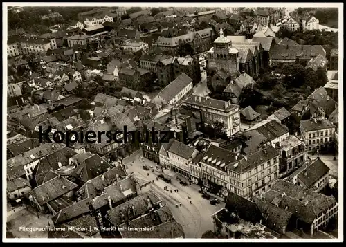 ALTE POSTKARTE MINDEN JUNKERS FLIEGERAUFNAHME LUFTBILD VOGELSCHAU Ansichtskarte AK postcard cpa