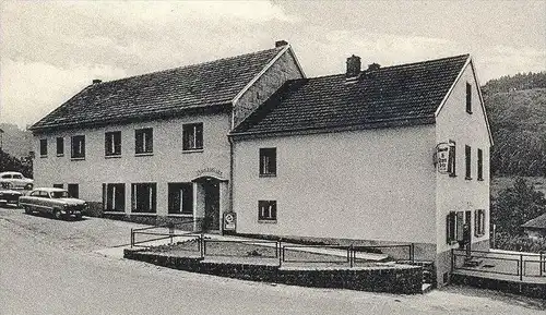 ÄLTERE POSTKARTE ST. THOMAS BEI KYLLBURG EIFEL HOTEL THOMASSTUBE M. LAKOTTA RECHTECKSTEMPEL 22b ÜBER BITBURG postcard AK