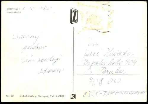 ÄLTERE POSTKARTE STUTTGART HAUPTBAHNHOF Brunnen Bahnhof station gare waterspout fountain cpa postcard AK Ansichtskarte