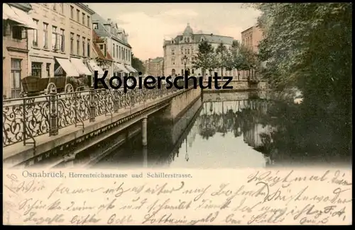 ALTE POSTKARTE OSNABRÜCK HERRENTEICHSSTRASSE UND SCHILLERSTRASSE Herrenteichstrasse Ansichtskarte AK cpa postcard