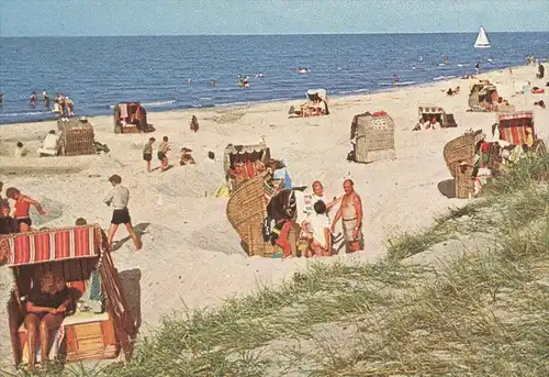 ÄLTERE POSTKARTE HEIDKOPPEL OSTSEE STRAND BEI WISCH-HEIDKATE SCHÖNBERG beach plage Strandkorb postcard AK Ansichtskarte