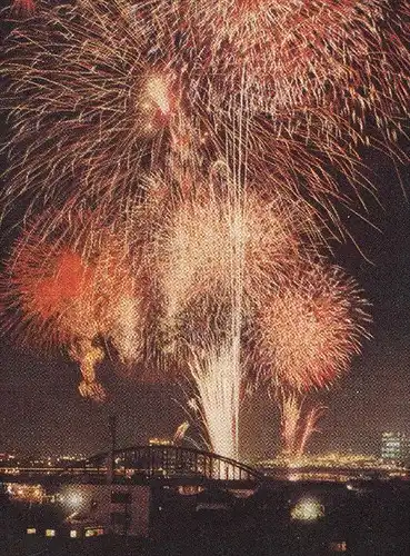 ÄLTERE POSTKARTE TOKIO FEUERWERK FIREWORKS RIVER SUMIDA Feu d'artifice Tokyo Japan japon cpa postcard AK Ansichtskarte