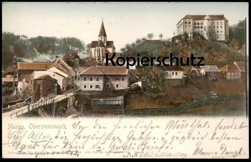 ALTE POSTKARTE MURAU OBERSTEIERMARK PANORAMA 1900 Steiermark Austria Österreich Styria AK Ansichtskarte cpa postcard