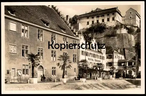 ALTE POSTKARTE MEERSBURG AM BODENSEE UNTERSTADT HOTEL SEEHOF HECHT Motorrad motorbike moto Ansichtskarte AK postcard cpa