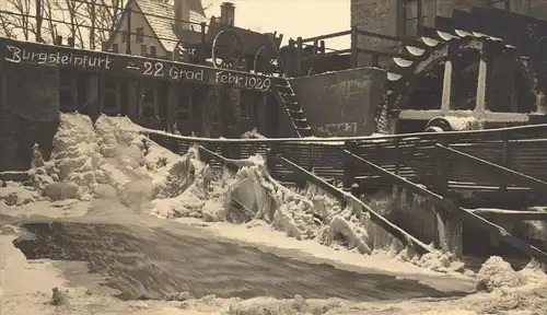 ALTE POSTKARTE BURGSTEINFURT 1929 MINUS 22 GRAD WINTER SCHNEE MÜHLE Wassermühle moulin mill hiver snow Wetter weather