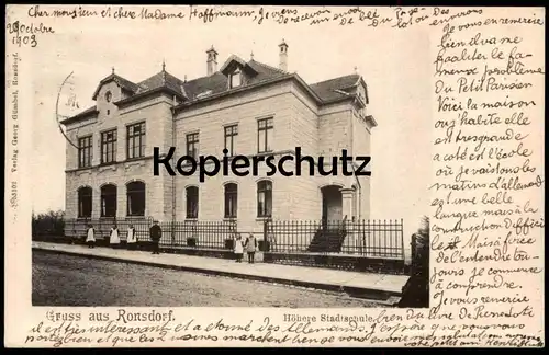 ALTE POSTKARTE GRUSS AUS RONSDORF HÖHERE STADTSCHULE WUPPERTAL Kinder children enfants Schule école school cpa postcard