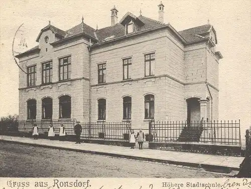 ALTE POSTKARTE GRUSS AUS RONSDORF HÖHERE STADTSCHULE WUPPERTAL Kinder children enfants Schule école school cpa postcard