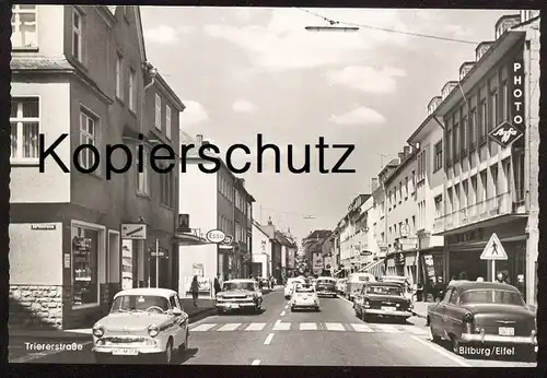 ÄLTERE POSTKARTE BITBURG TRIERERSTRASSE NSU SIMCA ESSO Auto Autos Cars Car Automobil Volkswagen Opel Trierer Strasse AK