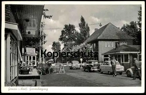 ALTE POSTKARTE GRONAU GRENZÜBERGANG GLANERBRÜCKE GLANERBRUG GRENZE Grense Border frontière Auto car cars cpa postcard AK