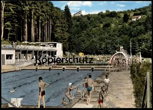 ÄLTERE POSTKARTE KYLLBURG EIFEL SCHWIMMBAD BAD Bitburger Land Bademode swimsuit bathing suit mode balnéaire cpa postcard