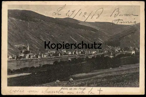 ALTE POSTKARTE MERL AN DER MOSEL ZELL PANORAMA GESAMTANSICHT TOTALANSICHT 29.12.1918 AK Ansichtskarte postcard cpa