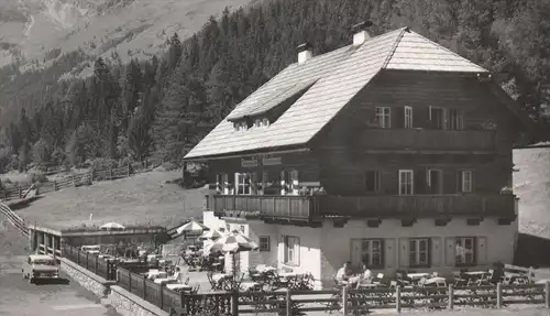 ÄLTERE POSTKARTE MALLNITZ TAUERNTAL ALPENGASTHOF GUTENBRUNN MIT GEISELSPITZE KÄRNTEN Pkw car Opel ? Austria cpa postcard