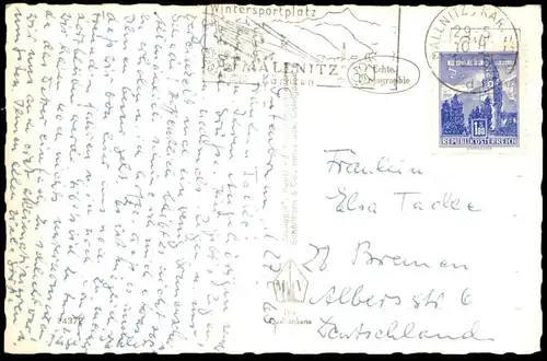 ÄLTERE POSTKARTE MALLNITZ TAUERNTAL ALPENGASTHOF GUTENBRUNN MIT GEISELSPITZE KÄRNTEN Pkw car Opel ? Austria cpa postcard